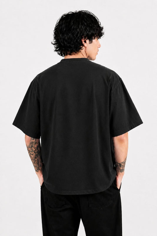 Signature Logo Oversized T-Shirt BLACK