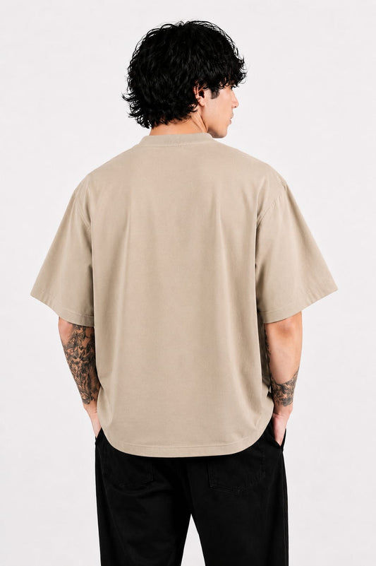 Core Logo Oversized T-Shirt SAGE BEIGE