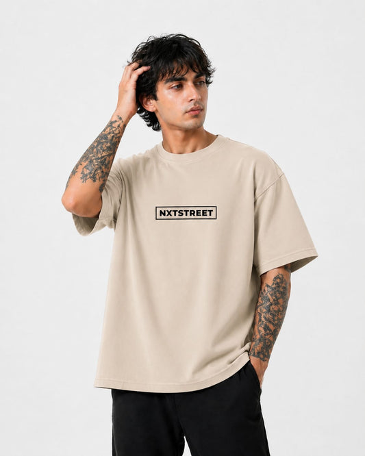 Core Logo Oversized T-Shirt SAGE BEIGE